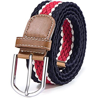 DonDon Riem van rekbare stof, gevlochten, elastisch, voor dames en heren, lengte 100 cm tot 120 cm Eén maat DonDon Riem van rekbare stof, gevlochten, elastisch, voor dames en heren, lengte 100 cm tot 120 cm Eén maat
