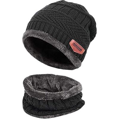 Lonnalee Muts sjaal set voor heren, winter, zachte voering, warme gebreide hoed kerstcadeau unisex sjaal dik gebreid pet, zwart, één maat, zwart. Eén maat Lonnalee Muts sjaal set voor heren, winter, zachte voering, warme gebreide hoed kerstcadeau unisex sjaal dik gebreid pet, zwart, één maat, zwart. Eén maat
