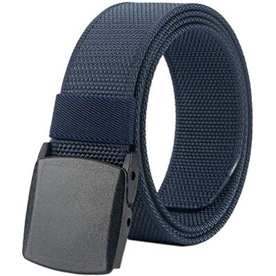 LionVII Herenriemen, gesp van kunststof, riem, van militair, zonder metaal, verstelbare riem voor werk, Navy Blauw Eén maat LionVII Herenriemen, gesp van kunststof, riem, van militair, zonder metaal, verstelbare riem voor werk, Navy Blauw Eén maat