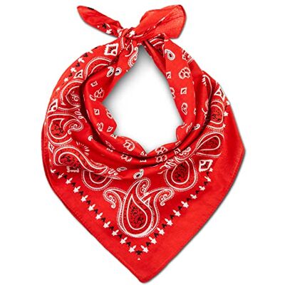 LOVARZI Rode bandana voor dames en heren, katoen, rode sjaal Feria Eén maat LOVARZI Rode bandana voor dames en heren, katoen, rode sjaal Feria Eén maat