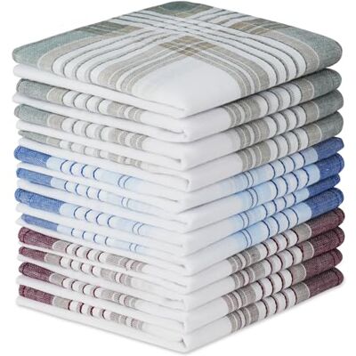 URAQT Set van 12 zachte zakdoeken voor heren, 40 cm x 40 cm, katoenmix voor bruid, bal, feest, bruiloft, dagelijks gebruik, cadeau voor mannen, E-stijl: 40 x 40 cm, 40 x 40 cm 40 x 40 cm URAQT Set van 12 zachte zakdoeken voor heren, 40 cm x 40 cm, katoenmix voor bruid, bal, feest, bruiloft, dagelijks gebruik, cadeau voor mannen, E-stijl: 40 x 40 cm, 40 x 40 cm 40 x 40 cm
