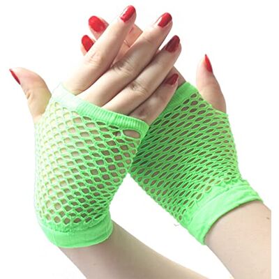 SamHeng Korte nethandschoenen, 1 paar wanten van nylon mesh, funky retro, elegant, opera, avondfeest, jaren 20, handschoenen voor party, dans, discopoma, accessoires, Groen Taille unique SamHeng Korte nethandschoenen, 1 paar wanten van nylon mesh, funky retro, elegant, opera, avondfeest, jaren 20, handschoenen voor party, dans, discopoma, accessoires, Groen Taille unique