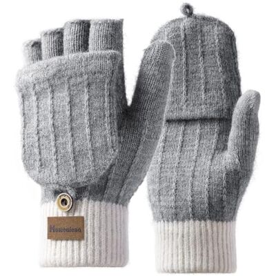 Homealexa Winterhandschoenen, touchscreen-handschoenen, gebreide vingerhandschoenen, sport, warm en winddicht, winterhandschoenen voor skiën, fietsen en sms, geschikt voor dames en heren, Vingerloos (grijs) Homealexa Winterhandschoenen, touchscreen-handschoenen, gebreide vingerhandschoenen, sport, warm en winddicht, winterhandschoenen voor skiën, fietsen en sms, geschikt voor dames en heren, Vingerloos (grijs)