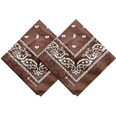 ZENO Bandana, set van 2, 100% katoen en natuurlijke vezels, koningsblauwe sjaal zonder polyester, premium kwaliteit, zacht, duurzaam en machinewasbaar, bandana voor heren, uniseks en kinderen, Bruin 21 x 21 in ZENO Bandana, set van 2, 100% katoen en natuurlijke vezels, koningsblauwe sjaal zonder polyester, premium kwaliteit, zacht, duurzaam en machinewasbaar, bandana voor heren, uniseks en kinderen, Bruin 21 x 21 in