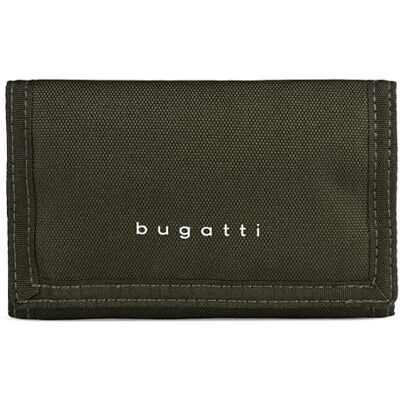 bugatti Trifold Unisex portemonnee met klittenbandsluiting portemonnee met RFID-bescherming, Olijf, Modern bugatti Trifold Unisex portemonnee met klittenbandsluiting portemonnee met RFID-bescherming, Olijf, Modern