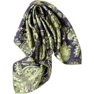 Prettystern PrettyStar Unisex handrollende zijden sjaal 25 paisley groen 53/53 cm 53 cm X 53 cm Prettystern PrettyStar Unisex handrollende zijden sjaal 25 paisley groen 53/53 cm 53 cm X 53 cm