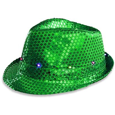 The Glowhouse LED knipperlicht Fedora hoed (groen) The Glowhouse LED knipperlicht Fedora hoed (groen)