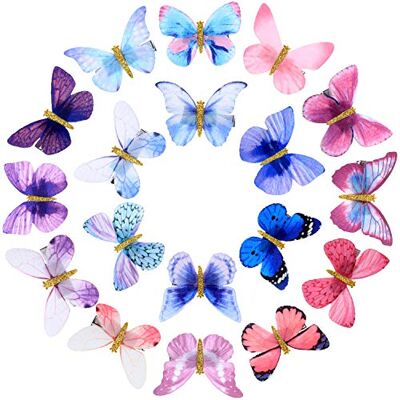 Boao 18 stuks haarclips, vlinder, pailletten, haarclip, voor tieners, vrouwen, haaraccessoires (frisse stijlen) Boao 18 stuks haarclips, vlinder, pailletten, haarclip, voor tieners, vrouwen, haaraccessoires (frisse stijlen)