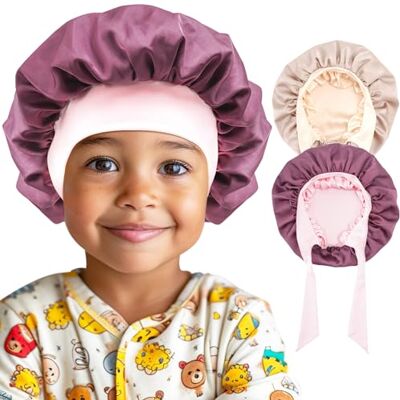 Lolalet Set van 2 omkeerbare zijden mutsen voor meisjes met brede elastische band, paars/champagne, één maat Eén maat Lolalet Set van 2 omkeerbare zijden mutsen voor meisjes met brede elastische band, paars/champagne, één maat Eén maat