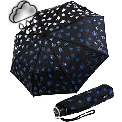 iX-brella Paintdrops Automatische paraplu van glasvezel met natte print, kleurverandering bij vocht, Kleurverandering Paintdrops Blue, Modern en compact iX-brella Paintdrops Automatische paraplu van glasvezel met natte print, kleurverandering bij vocht, Kleurverandering Paintdrops Blue, Modern en compact