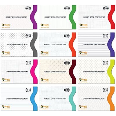 Boxiki Travel 12 stuks RFID-beschermhoezen voor creditcards, Wit., Minimalistisch Boxiki Travel 12 stuks RFID-beschermhoezen voor creditcards, Wit., Minimalistisch