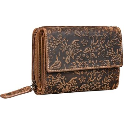 STILORD "Thea" Portemonnee van leer voor dames, RFID-portemonnee, vintage, met NFC-bescherming, portemonnee met ritssluiting en geschenkdoos, echt leer, kleur: bergamo, bruin, Bruin, Portemonnee STILORD "Thea" Portemonnee van leer voor dames, RFID-portemonnee, vintage, met NFC-bescherming, portemonnee met ritssluiting en geschenkdoos, echt leer, kleur: bergamo, bruin, Bruin, Portemonnee