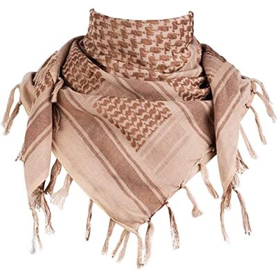 blntackle76 Arabische militaire shemagh sjaal tactische woestijnsjaal 110 x 110 cm 100% katoen voor mannen en vrouwen, Khaki bruin, een maat blntackle76 Arabische militaire shemagh sjaal tactische woestijnsjaal 110 x 110 cm 100% katoen voor mannen en vrouwen, Khaki bruin, een maat