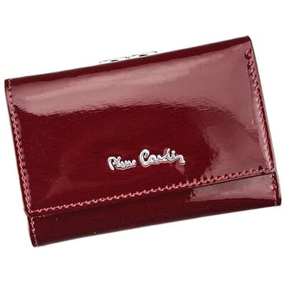 Pierre Cardin Elegante glanzende damesportemonnee van 100% natuurlijk gelakt leer 12,5 x 8 x 3,5 cm voor 5 kaarten 1 bankbiljettenvak 1 muntvak kleur rood Pierre Cardin Elegante glanzende damesportemonnee van 100% natuurlijk gelakt leer 12,5 x 8 x 3,5 cm voor 5 kaarten 1 bankbiljettenvak 1 muntvak kleur rood