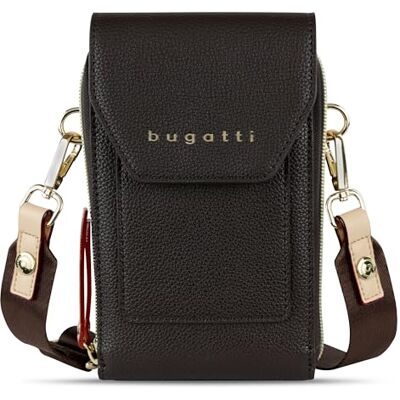 bugatti Ella Schouderportemonnee voor dames met smartphonevak, portemonnee van kunstleer, bruin S bugatti Ella Schouderportemonnee voor dames met smartphonevak, portemonnee van kunstleer, bruin S