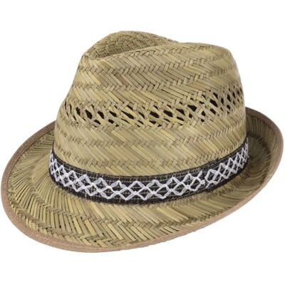 fiebig Ernhelfer Strohoed (zonbescherming) voor dames en heren, zonnehoed in trilby-look, strohoed voor zomer, strand of vakantie, verschillende maten, kleur, Natuur 54 fiebig Ernhelfer Strohoed (zonbescherming) voor dames en heren, zonnehoed in trilby-look, strohoed voor zomer, strand of vakantie, verschillende maten, kleur, Natuur 54