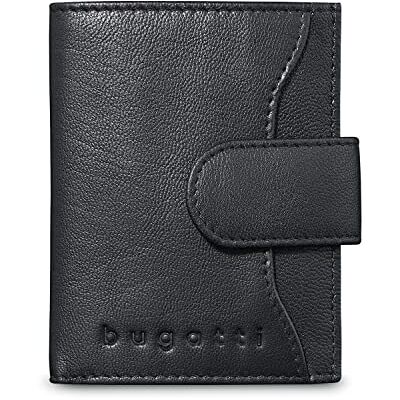 bugatti Secure Smart Slim Portemonnee van leer met RFID-bescherming Platte portemonnee voor 8 kaarten Kaarthouder met klep Creditcardportemonnee Zwart bugatti Secure Smart Slim Portemonnee van leer met RFID-bescherming Platte portemonnee voor 8 kaarten Kaarthouder met klep Creditcardportemonnee Zwart