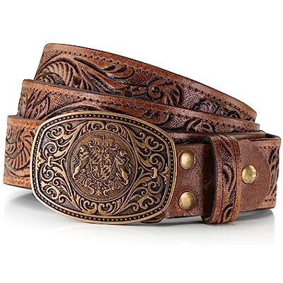 Schöneberger Trachten Couture Zacherl Traditionele handgemaakte lederen riem, bruin, Bundweite 100 (50-52) Bundweite 100 (50-52) Schöneberger Trachten Couture Zacherl Traditionele handgemaakte lederen riem, bruin, Bundweite 100 (50-52) Bundweite 100 (50-52)