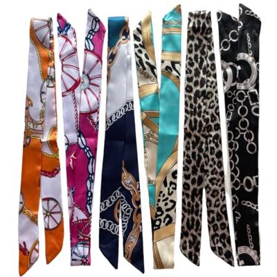 FonVan 12 stuks handtassjaals, satijnen lint voor dames, met handvat, bandana, zijden sjaal voor handtassen, tas, lint, haarsjaal, 100% polyester, B01 6 kleuren 83cm lang x 4cm breit FonVan 12 stuks handtassjaals, satijnen lint voor dames, met handvat, bandana, zijden sjaal voor handtassen, tas, lint, haarsjaal, 100% polyester, B01 6 kleuren 83cm lang x 4cm breit
