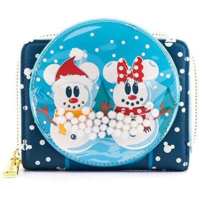 Loungefly Disney by Portemonnee Snowman Minnie & Mickey Snow Globe Loungefly Disney by Portemonnee Snowman Minnie & Mickey Snow Globe
