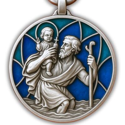 ELBKAISER Saint Christoffel autohanger voor automobilisten, blauw email Eén maat ELBKAISER Saint Christoffel autohanger voor automobilisten, blauw email Eén maat