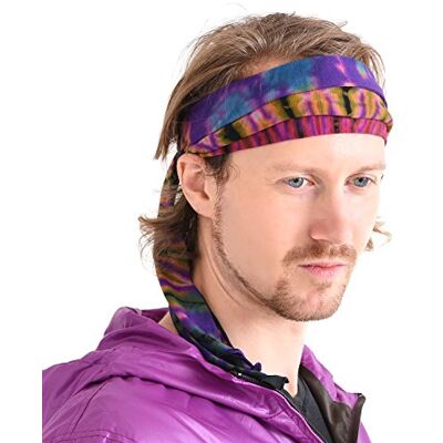 CHARM Tie Dye Elastische Hippie Bandana Hoofdband Boheemse Hoofdbedekking voor Mannen en Vrouwen Psychedelisch Bloemenpatroon 1527 'S Retro Boho CHARM Tie Dye Elastische Hippie Bandana Hoofdband Boheemse Hoofdbedekking voor Mannen en Vrouwen Psychedelisch Bloemenpatroon 1527 'S Retro Boho