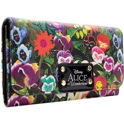 Alice in Wonderland Portemonnee met 3 kleppen, bloemenpatroon, groen, één maat, drie kleppen Alice in Wonderland Portemonnee met 3 kleppen, bloemenpatroon, groen, één maat, drie kleppen