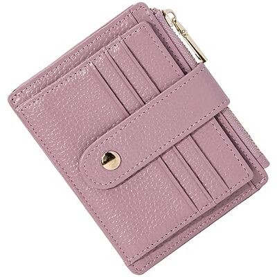 BTNEEU Creditcardhouder van leer voor heren en dames, RFID-blokkering, kleine leren portefeuille, slanke pasjeshouder met muntvak, kleine leren portemonnee met 9 kaartvakken, Roze BTNEEU Creditcardhouder van leer voor heren en dames, RFID-blokkering, kleine leren portefeuille, slanke pasjeshouder met muntvak, kleine leren portemonnee met 9 kaartvakken, Roze