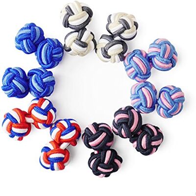 HONEY BEAR manchetknopen, set van 5 paar, gedraaid, zijden, voor mannen en vrouwen HONEY BEAR manchetknopen, set van 5 paar, gedraaid, zijden, voor mannen en vrouwen
