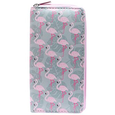DonDon Portemonnee voor dames of kleine meisjes met ritssluiting, Flamingo's, Modern DonDon Portemonnee voor dames of kleine meisjes met ritssluiting, Flamingo's, Modern