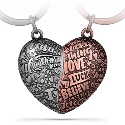 FABACH Hart puzzel sleutelhanger Liefde puzzelstuk Harthanger "Ik hou van je" Sleutelhanger voor koppels Verjaardagscadeau voor koppels Huwelijksverjaardagscadeau, zilver/roségoud, FABACH Hart puzzel sleutelhanger Liefde puzzelstuk Harthanger "Ik hou van je" Sleutelhanger voor koppels Verjaardagscadeau voor koppels Huwelijksverjaardagscadeau, zilver/roségoud,