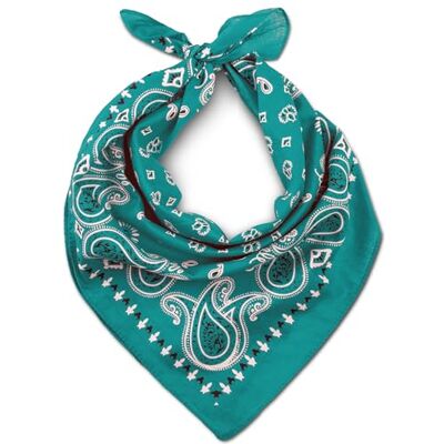 LOVARZI Bandana voor dames en heren, van katoen, sjaal voor haar en hals, Blauwgroen., Eén maat Eén maat LOVARZI Bandana voor dames en heren, van katoen, sjaal voor haar en hals, Blauwgroen., Eén maat Eén maat