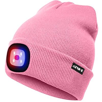 ATNKE Oplichtende led-muts, beanie cap, uniseks, vuurtoren, oplaadbaar, rode en blauwe hoed, knipperend alarm, vuurtoren, meerkleurig ATNKE Oplichtende led-muts, beanie cap, uniseks, vuurtoren, oplaadbaar, rode en blauwe hoed, knipperend alarm, vuurtoren, meerkleurig