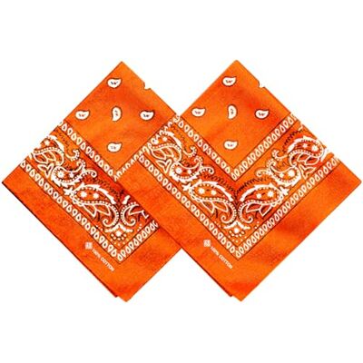 ZENO Bandana, set van 2, 100% katoen en natuurlijke vezels, koningsblauwe sjaal zonder polyester, premium kwaliteit, zacht, duurzaam en machinewasbaar, bandana voor heren, uniseks en kinderen, Oranje 21 x 21 in ZENO Bandana, set van 2, 100% katoen en natuurlijke vezels, koningsblauwe sjaal zonder polyester, premium kwaliteit, zacht, duurzaam en machinewasbaar, bandana voor heren, uniseks en kinderen, Oranje 21 x 21 in