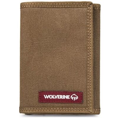 Wolverine Heren Trifold Portemonnee Canvas Klittenbandsluiting RFID Blocking, Guardian Hook & Loop-Chestnut, One Size Wolverine Heren Trifold Portemonnee Canvas Klittenbandsluiting RFID Blocking, Guardian Hook & Loop-Chestnut, One Size