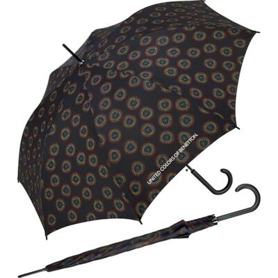 United Benetton Automatische lange paraplu met stippen, Love Core Black United Benetton Automatische lange paraplu met stippen, Love Core Black