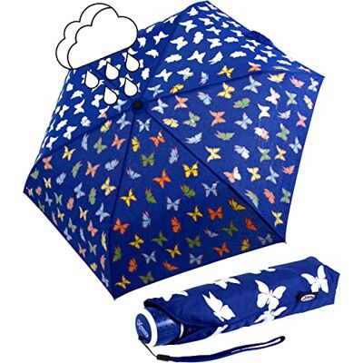iX-brella Extra lichte Safety Reflex mini-paraplu voor kinderen, vlinders, 95 cm, zakparaplu met handmatige opening iX-brella Extra lichte Safety Reflex mini-paraplu voor kinderen, vlinders, 95 cm, zakparaplu met handmatige opening