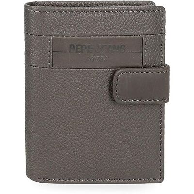 Pepe Jeans Checkbox Portemonnees en portemonnees van rundleer, zwart, bruin, blauw en grijs, grijs., Klik op portemonnee Pepe Jeans Checkbox Portemonnees en portemonnees van rundleer, zwart, bruin, blauw en grijs, grijs., Klik op portemonnee