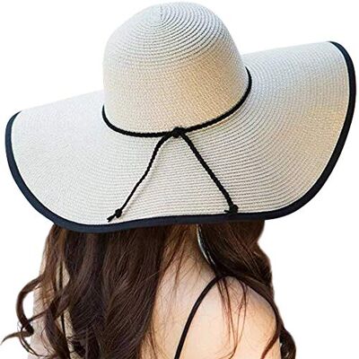 DRESHOW Capeline Strohoed voor dames, hoed met brede rand, zonnehoed, ademend, anti-uv-strohoed, strandzonnehoed, UPF 50+, B-beige stijl, Eén maat Eén maat DRESHOW Capeline Strohoed voor dames, hoed met brede rand, zonnehoed, ademend, anti-uv-strohoed, strandzonnehoed, UPF 50+, B-beige stijl, Eén maat Eén maat