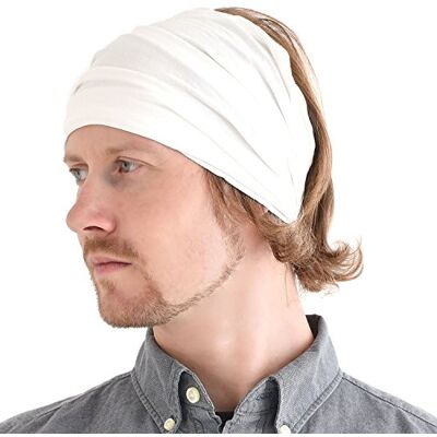 CHARM Japanse Bandana Haarband voor Mannen en Vrouwen Comfy Lichtgewicht Elastische Head Bands perfect voor Fitness Sport Voetbal Tennis Joggen, Wit, one size One Size CHARM Japanse Bandana Haarband voor Mannen en Vrouwen Comfy Lichtgewicht Elastische Head Bands perfect voor Fitness Sport Voetbal Tennis Joggen, Wit, one size One Size