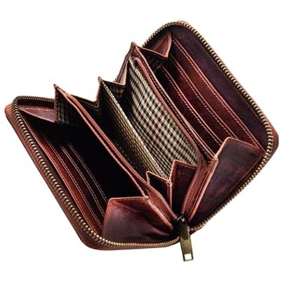 STILORD "Paris" Portemonnee, leer, voor dames, vintage, RFID-portemonnee, kleine kaarthouder met NFC-bescherming, vak voor bankbiljetten, mini-portemonnee, kleur: prestige bruin STILORD "Paris" Portemonnee, leer, voor dames, vintage, RFID-portemonnee, kleine kaarthouder met NFC-bescherming, vak voor bankbiljetten, mini-portemonnee, kleur: prestige bruin