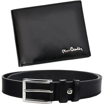 Pierre Cardin ZG-103 Cadeauset voor heren met portemonnee en riem van 100% natuurlijk leer, minimalistisch, elegant, Kerstmis, verjaardag, in riemdoos, 120 cm, ZG-103 Pierre Cardin ZG-103 Cadeauset voor heren met portemonnee en riem van 100% natuurlijk leer, minimalistisch, elegant, Kerstmis, verjaardag, in riemdoos, 120 cm, ZG-103