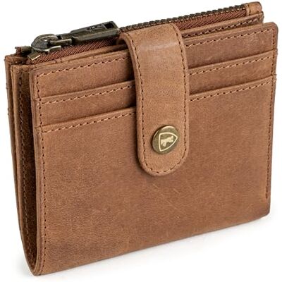 Berliner Bags Kleine Jane vintage lederen portemonnee met RFID-bescherming Damesportemonnee van leer, kleine portemonnee met 9 kaartvakken, ID-venster en vak Berliner Bags Kleine Jane vintage lederen portemonnee met RFID-bescherming Damesportemonnee van leer, kleine portemonnee met 9 kaartvakken, ID-venster en vak