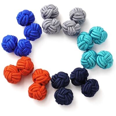 HONEY BEAR manchetknopen, set van 5 paar, gedraaid, zijden, voor mannen en vrouwen HONEY BEAR manchetknopen, set van 5 paar, gedraaid, zijden, voor mannen en vrouwen