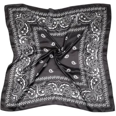 DRESHOW Grote vierkante sjaals voor dames, satijn, haaraccessoires, zijde, klassieke patronen, strandbandana's Eén maat DRESHOW Grote vierkante sjaals voor dames, satijn, haaraccessoires, zijde, klassieke patronen, strandbandana's Eén maat