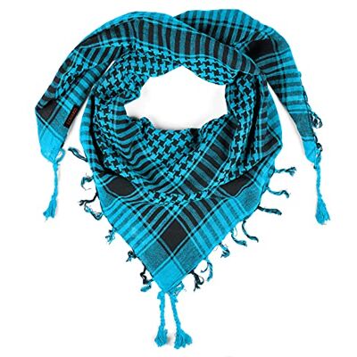 LOVARZI Keffieh Palestijnse heren dames sjaal katoen, turquoise en zwart, Eén maat Eén maat LOVARZI Keffieh Palestijnse heren dames sjaal katoen, turquoise en zwart, Eén maat Eén maat