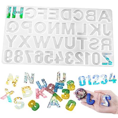 JOJOR Siliconen mal letter vorm UV hars vorm epoxyhars vorm fimo cijfers sieraden maken sieraden sleutelhanger hanger DIY decoratie JOJOR Siliconen mal letter vorm UV hars vorm epoxyhars vorm fimo cijfers sieraden maken sieraden sleutelhanger hanger DIY decoratie