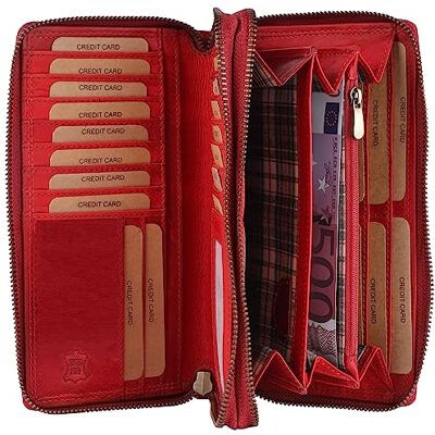 Benthill Damesportemonnee van echt leer, XXL, grote kaarthouder met RFID-bescherming, vintage tas met veel vakken Benthill Damesportemonnee van echt leer, XXL, grote kaarthouder met RFID-bescherming, vintage tas met veel vakken