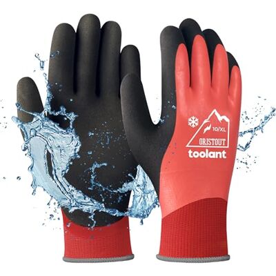 OriStout Tactiele werkhandschoenen voor mannen en vrouwen Waterdichte handschoenen Thermische winterhandschoenen Tuinhandschoenen voor koud weer Rood Maat XL OriStout Tactiele werkhandschoenen voor mannen en vrouwen Waterdichte handschoenen Thermische winterhandschoenen Tuinhandschoenen voor koud weer Rood Maat XL