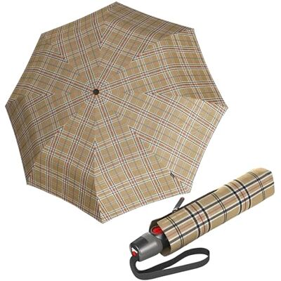 Knirps T.200 Duomatic zakparaplu stabiel en stormbestendig shanghai, Beige ruiten., Klassiek Knirps T.200 Duomatic zakparaplu stabiel en stormbestendig shanghai, Beige ruiten., Klassiek